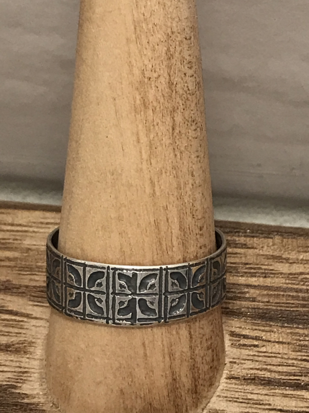 Unisex Sterling Silver Wide Band Ring, Size 10