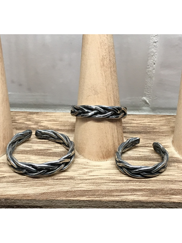 Hand Wrought Sterling Viking Weave 5 Strand Ring- Made to Order