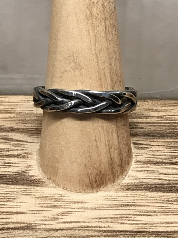 Hand Wrought Sterling Viking Weave 5 Strand Ring- Made to Order