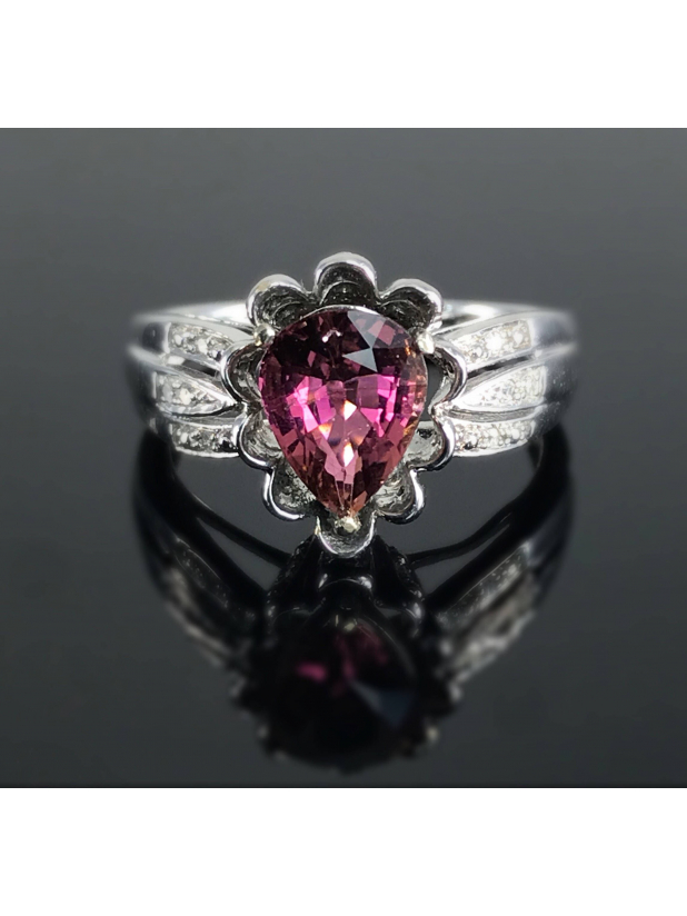 Pink Tourmaline and Diamond Ring