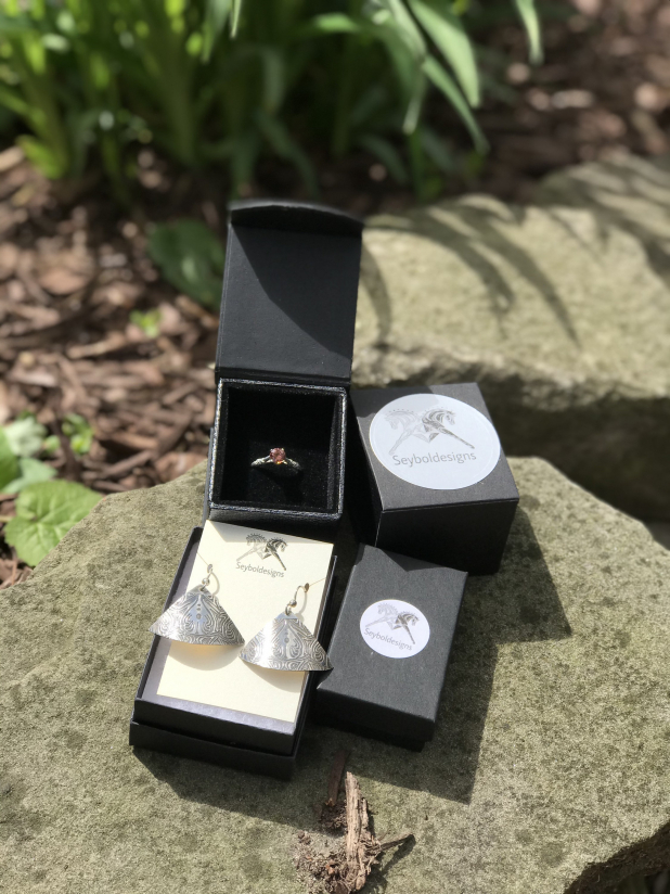 Metalsmith earrings made in Michigan