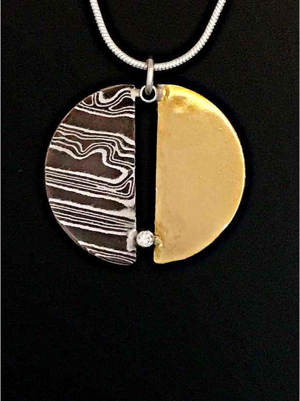 Split Circle in Silver, Copper and Gold made in michigan