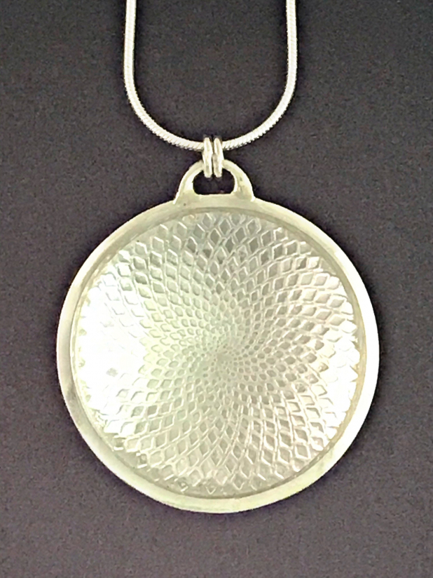 Metal smith Medallion Necklace Snake Chain