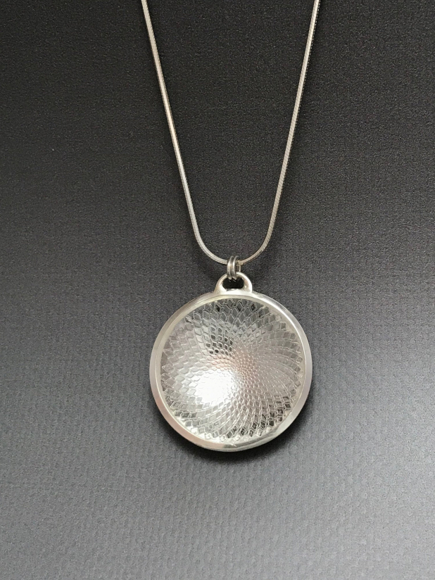 Artisan Medallion Necklace, Silver