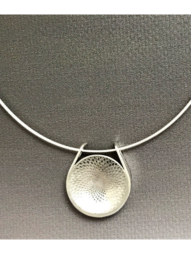 Artisan Sterling Silver Fibonacci Spiral Necklace Slide