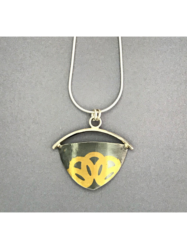 Fused 24K Gold and Oxidized Silver necklace