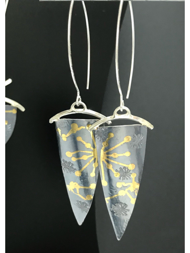 OOAK Artisan Sterling Earrings, Modernist