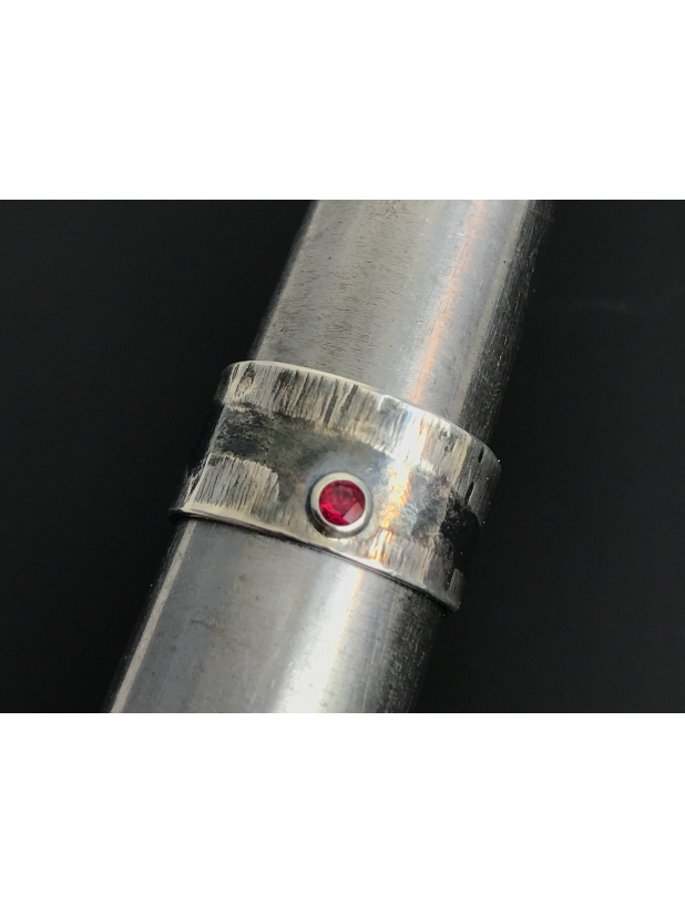 Natural Red Spinel Ring handforged OOAK