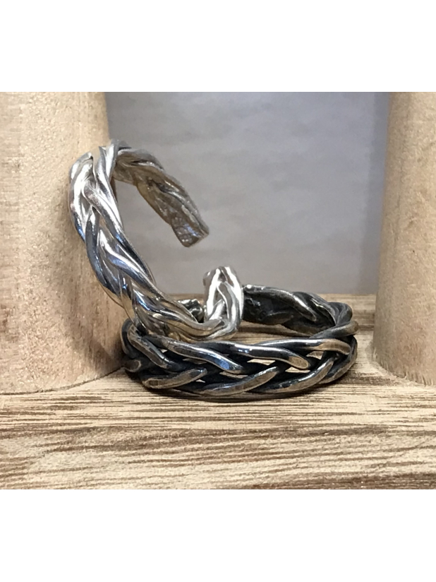 Hand Wrought Sterling Viking Weave 5 Strand Ring- Made to Order