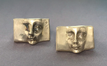 art jewelry mothers ring size 6 sterling silver made in Michigan