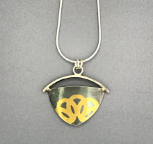 Fused 24K Gold and Oxidized Silver necklace