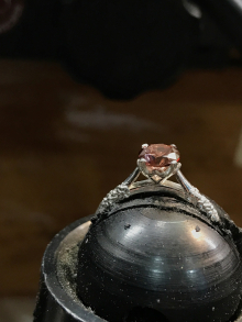 Setting a beautiful natural pink zircon